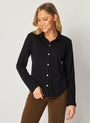 Bella DahlLong Sleeve Knit Button Down - BlackTops