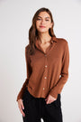 Bella DahlLong Sleeve Knit Button Down - BlackTops