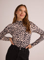 Bella DahlLong Sleeve Mock Neck Top - Winter Spots PrintTops