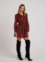 Bella DahlLong Sleeve Pintuck Dress - Cherry MahoganyDresses