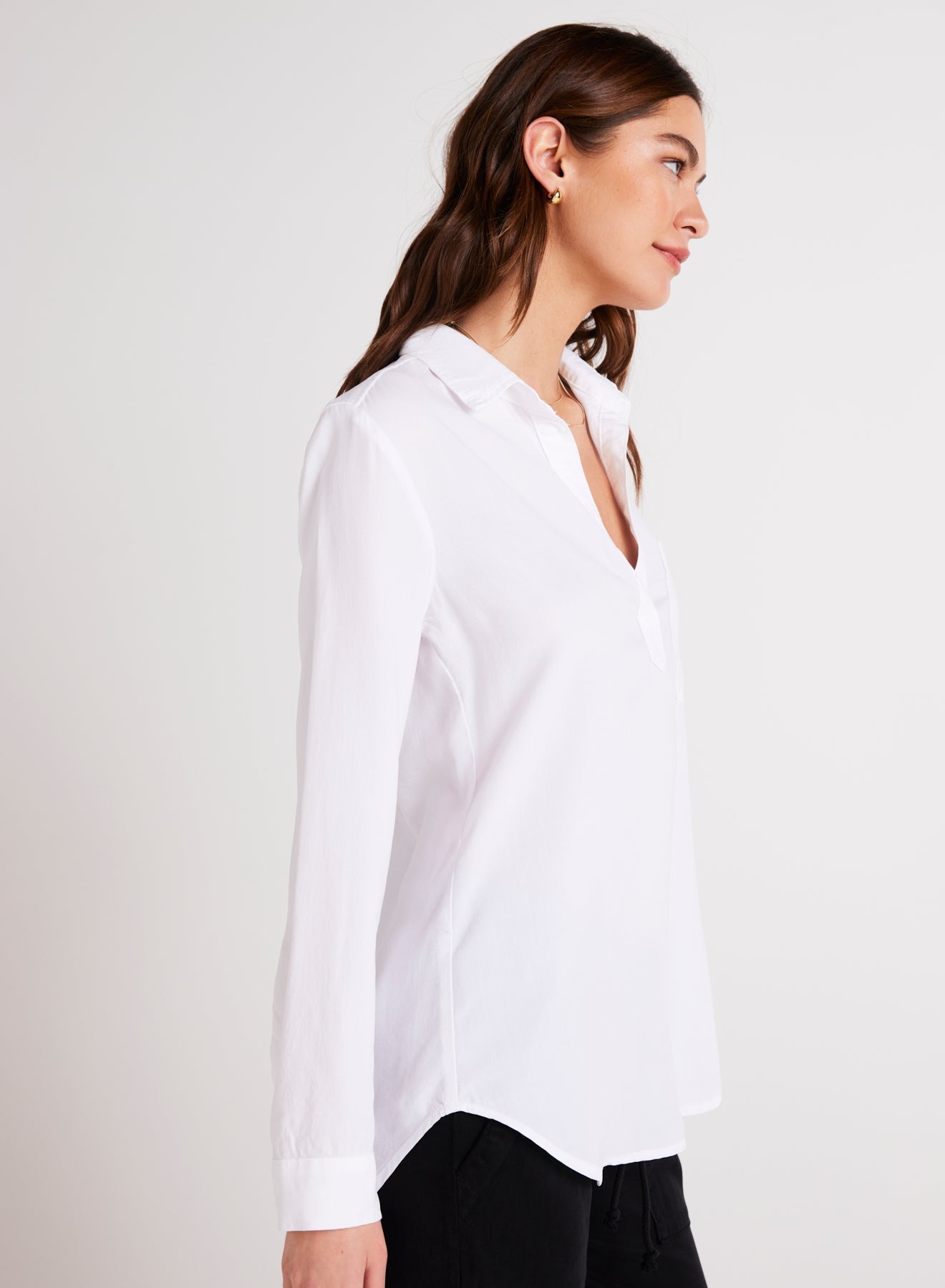 Bella DahlLong Sleeve Pullover Tunic - WhiteTops