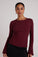 Bella DahlLong Sleeve Rib Crew Tee - Sweet MerlotTops