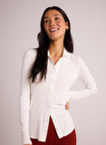 Bella DahlLong Sleeve Rib Mix Shirt - Winter WhiteTops