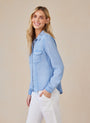 Bella DahlLong Sleeve Seamed Shirt - Coastal Spray WashTops