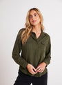 Bella DahlLong Sleeve Seamed Shirt - Italian HerbTops