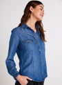 Bella DahlLong Sleeve Seamed Shirt - Moonlit Haze WashTops