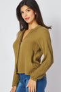 Bella DahlLong Sleeve Shirred Raglan Shirt - Dark JungleTops