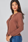 Bella DahlLong Sleeve Shirred Raglan Shirt - JavaTops