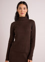 Bella DahlLong Sleeve Turtleneck Sweater - Heather BrownSweaters