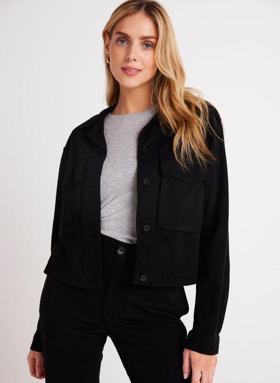 Bella DahlMadison Flap Pocket Jacket - BlackSweaters & Jackets