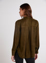 Bella DahlMandarin Collar Button Down - Autumn OliveTops