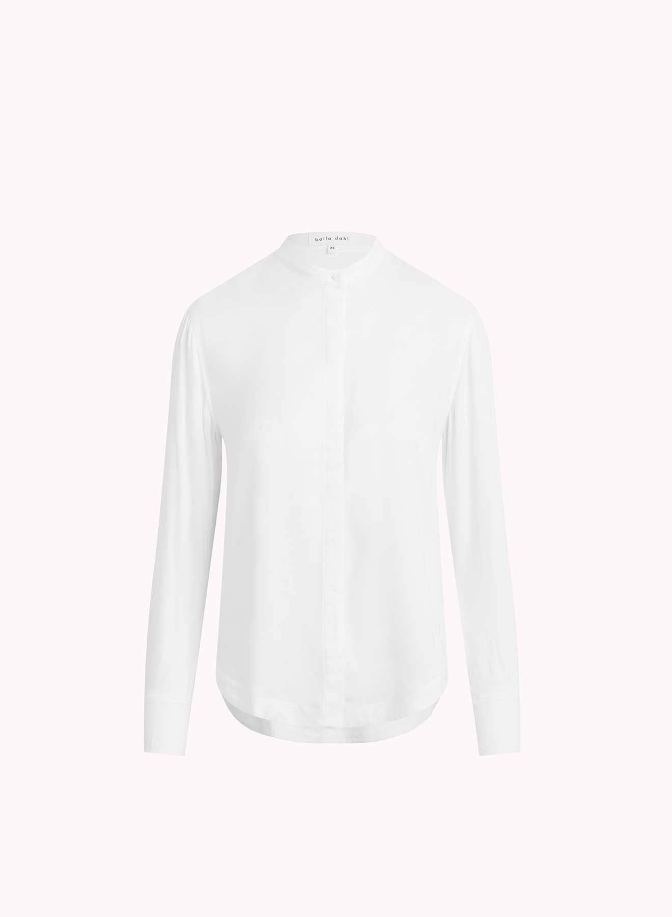 Bella DahlMandarin Collar Button Down - WhiteTops