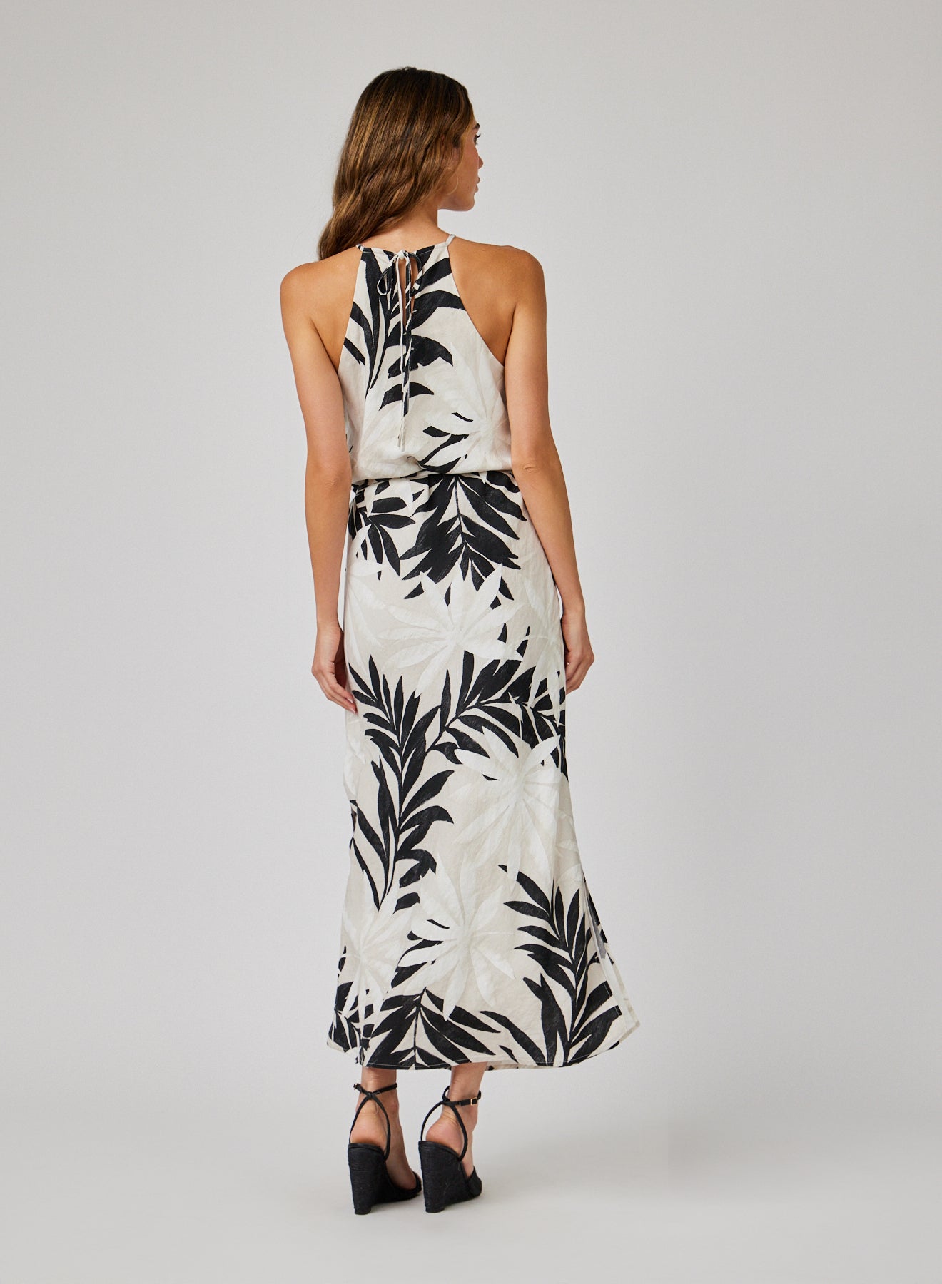 Bella Dahl Maxi Halter Dress - Maui Palm PrintDresses