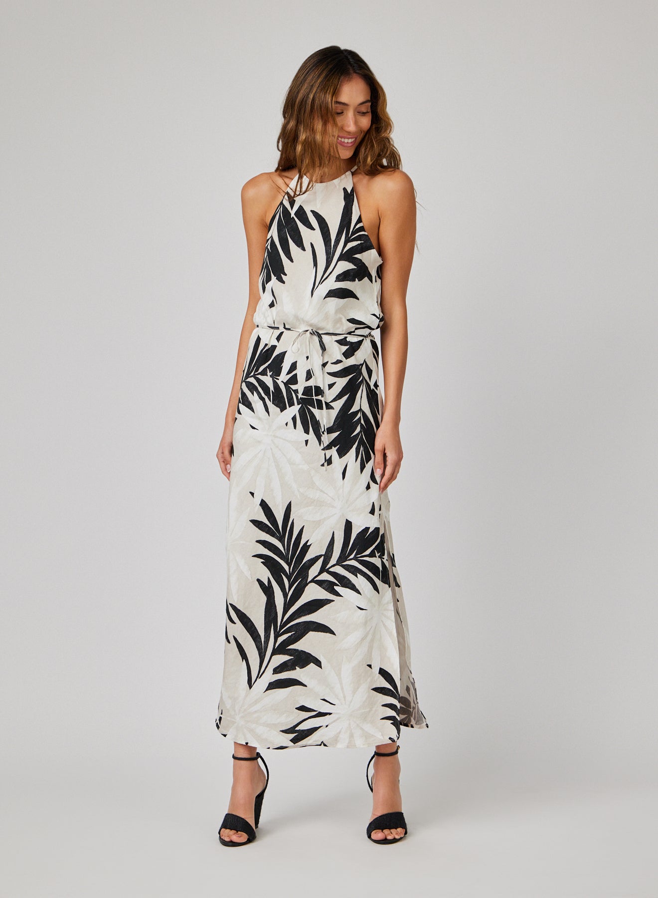 Bella Dahl Maxi Halter Dress - Maui Palm PrintDresses