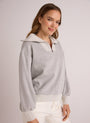 Bella DahlMix Knit Zip Sweatshirt - Heather GreyTops