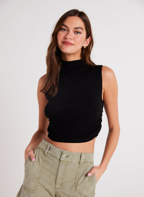 Bella DahlMock Neck Sweater - BlackTops