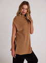 Bella DahlMock Neck Sweater Tunic - Golden CamelSweaters & Jackets