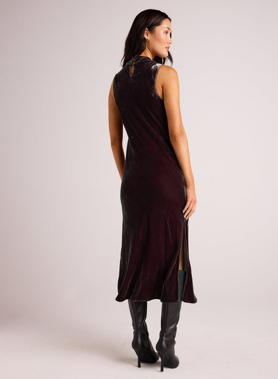 Bella DahlMock Neck Velvet Dress - AubergineDresses