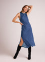 Bella DahlMock Neck Velvet Dress - Nordic BlueDresses