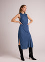 Bella DahlMock Neck Velvet Dress - Nordic BlueDresses