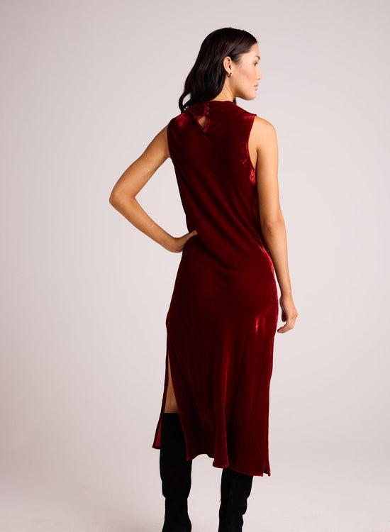 Bella DahlMock Neck Velvet Dress - Winter RougeDresses