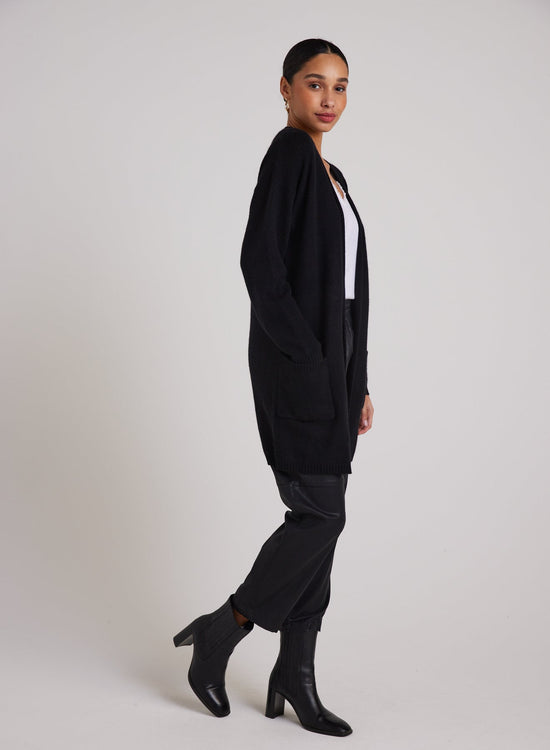 Bella DahlOpen Front Wool Cashmere Blend Cardigan - BlackSweaters & Jackets