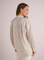 Bella DahlOversized Button Down - Ivory Lurex StripeTops