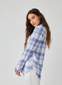 Bella DahlOversized Shirt with Pocket - Pacific Blue PlaidTops