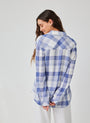 Bella DahlOversized Shirt with Pocket - Pacific Blue PlaidTops