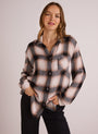 Bella DahlOversized Shirt with Pocket - Winter Taupe PlaidTops