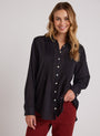 Bella DahlPintuck Flowy Shirt - BlackTops