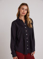 Bella DahlPintuck Flowy Shirt - BlackTops