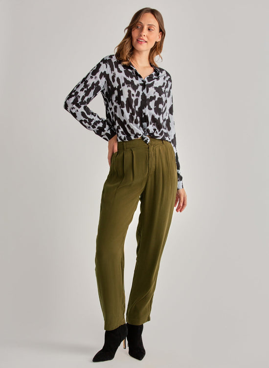 Bella DahlPleat Front Trouser - Autumn OliveBottoms