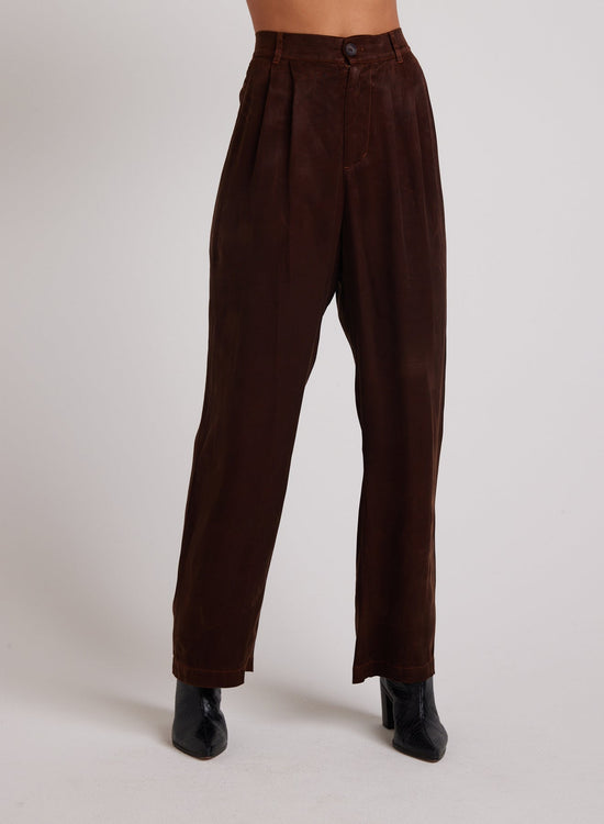 Bella DahlPleat Front Trouser - Mahogany BrownBottoms