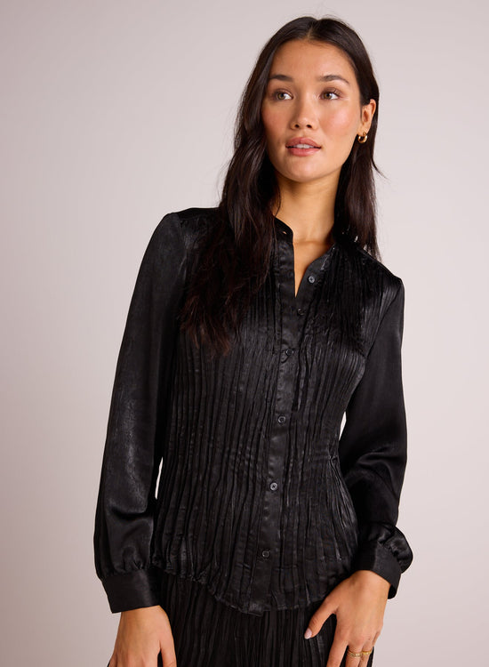 Bella DahlPleated Bodice Shirt - BlackTops