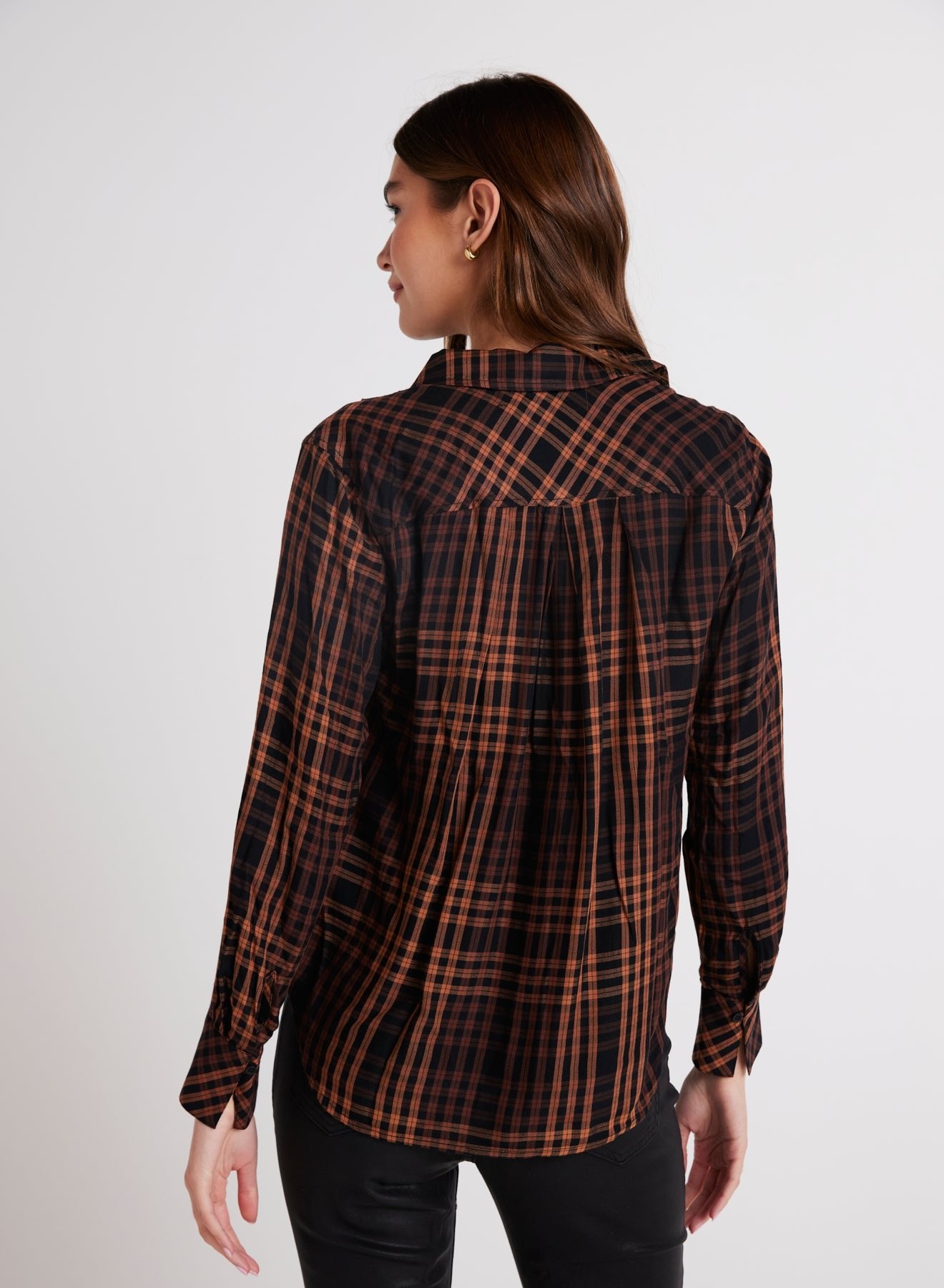 Bella DahlPleated Button Down Shirt - Autumn Ember PlaidTops