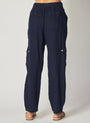 Bella DahlPleated Linen Cargo Trousers - Brazilian NavyBottoms