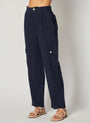 Bella DahlPleated Linen Cargo Trousers - Brazilian NavyBottoms