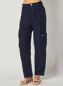 Bella DahlPleated Linen Cargo Trousers - Brazilian NavyBottoms