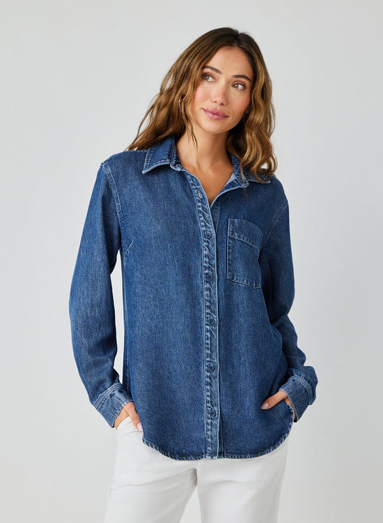 Bella DahlPocket Button Down Shirt - Horizon WashTops