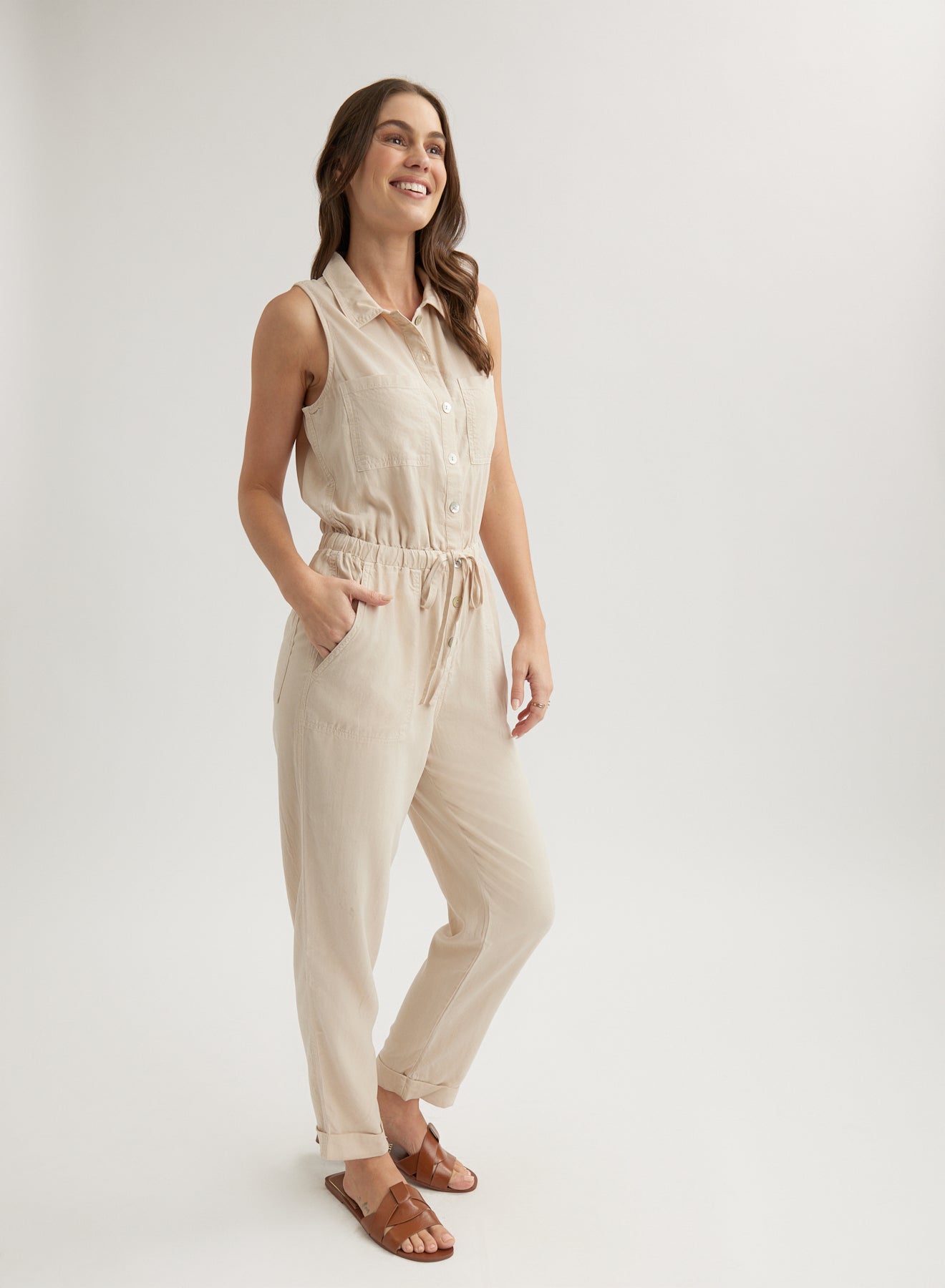 Bella DahlPocket Jumpsuit - Linen SandJumpsuits & Rompers