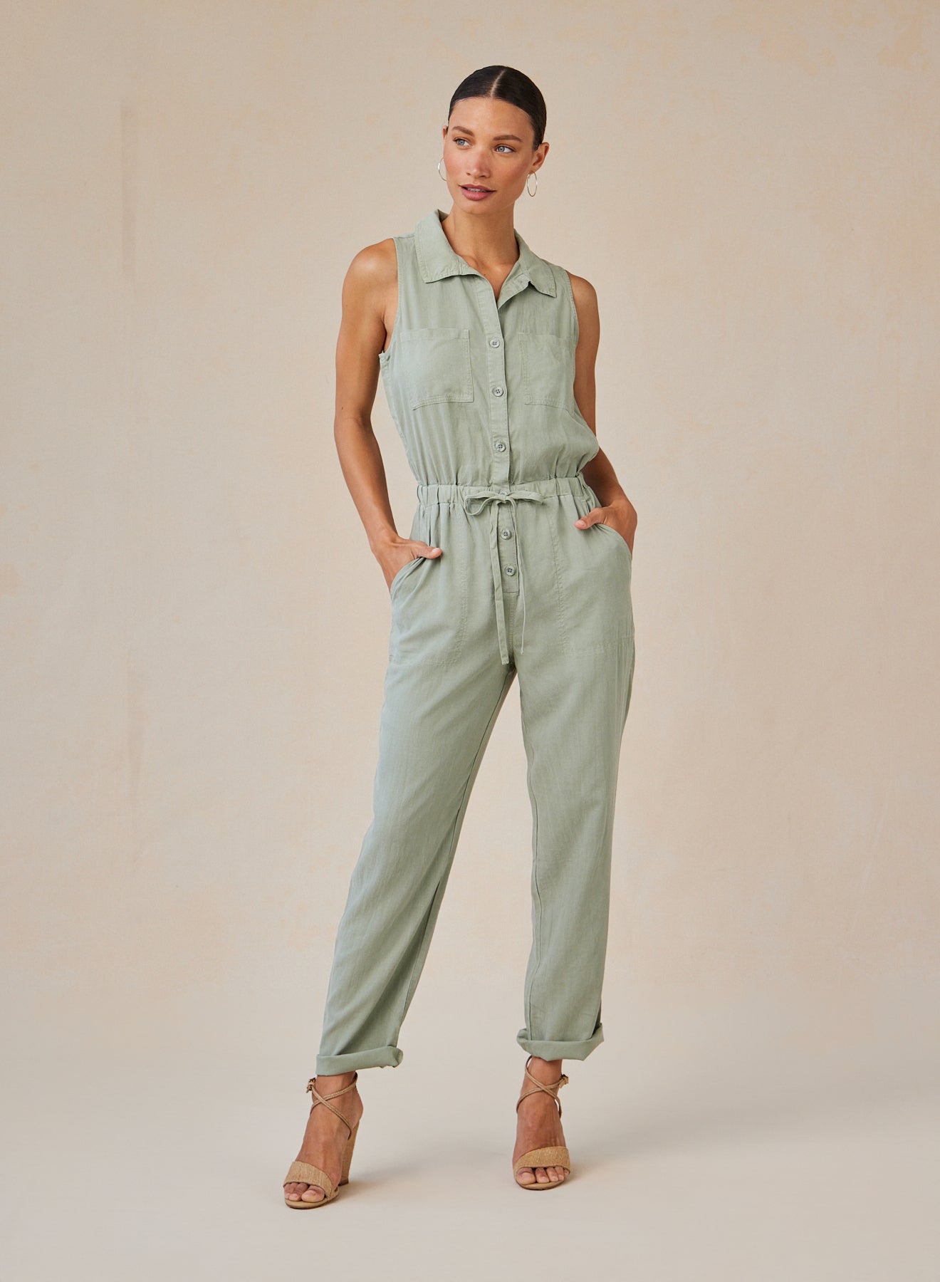 Bella DahlPocket Jumpsuit - Olive GroveJumpsuits & Rompers