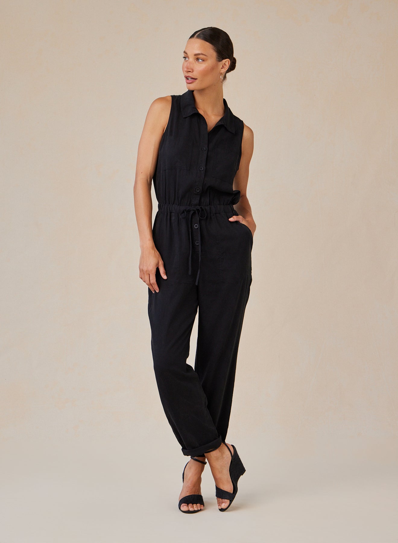 Bella DahlPocket Jumpsuit - Vintage BlackJumpsuits & Rompers