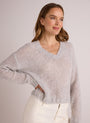 Bella DahlRelaxed V - Neck Sweater - Heather GreySweaters