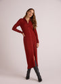 Bella DahlRib Button Down Shirt Dress - Rustic RedDresses