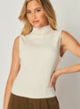 Bella DahlRib Mock Neck Top - Winter WhiteTops