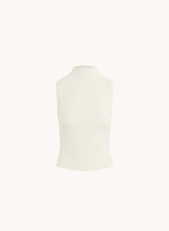 Bella DahlRib Mock Neck Top - Winter WhiteTops