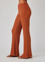 Bella DahlRibbed Wide Leg Pant - Spring BrownBottoms