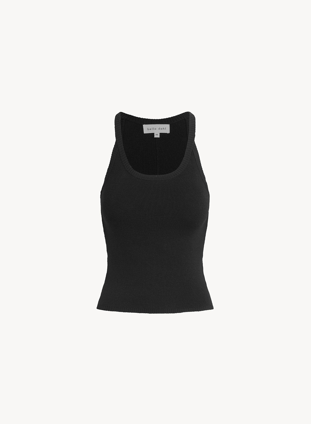 Bella DahlRounded Neck Jersey Tank - BlackTops