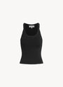 Bella DahlRounded Neck Jersey Tank - BlackTops